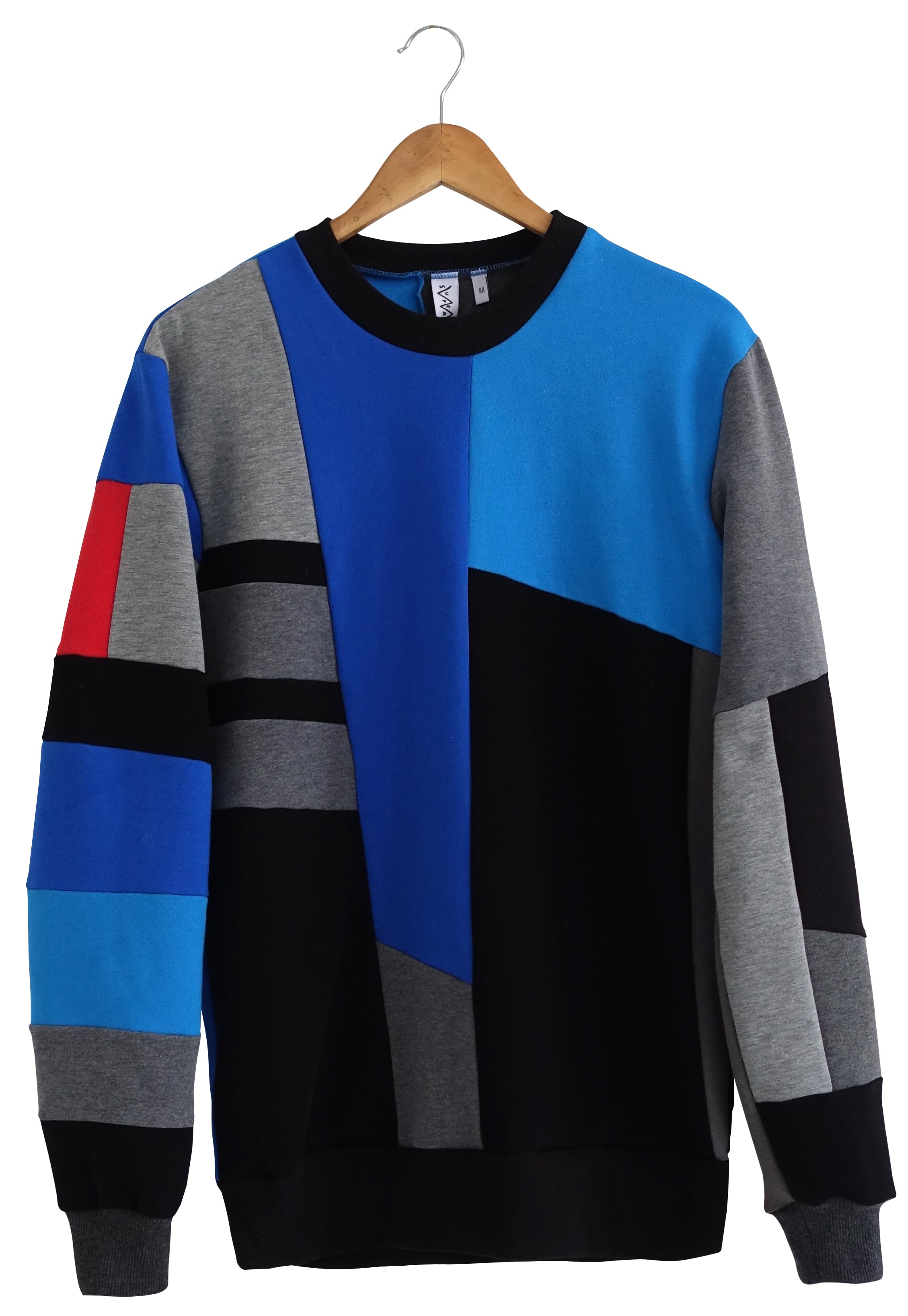 デザイナーズ・スウェットシャツ・パッチワークセーター