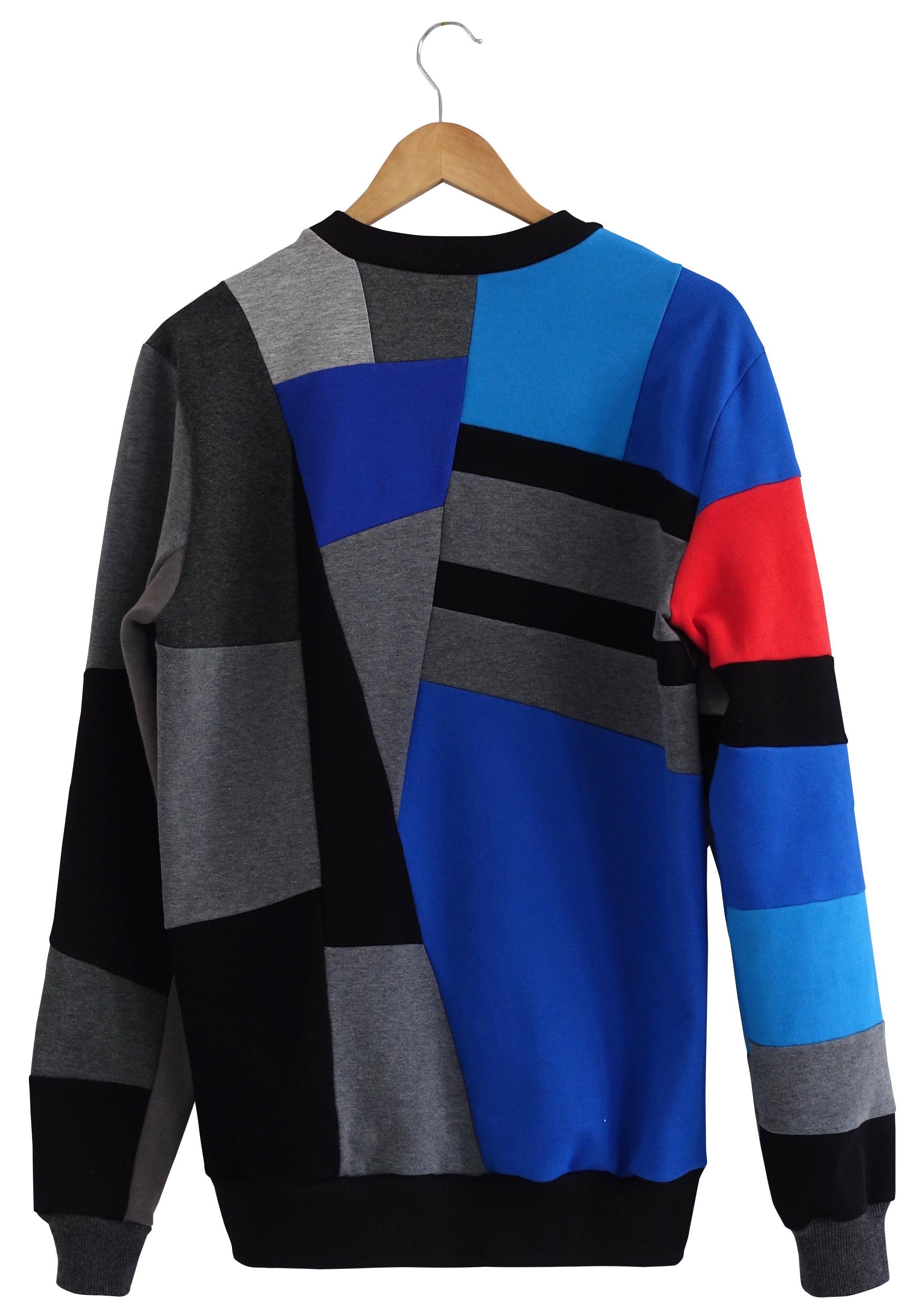 デザイナーズ・スウェットシャツ・パッチワークセーター