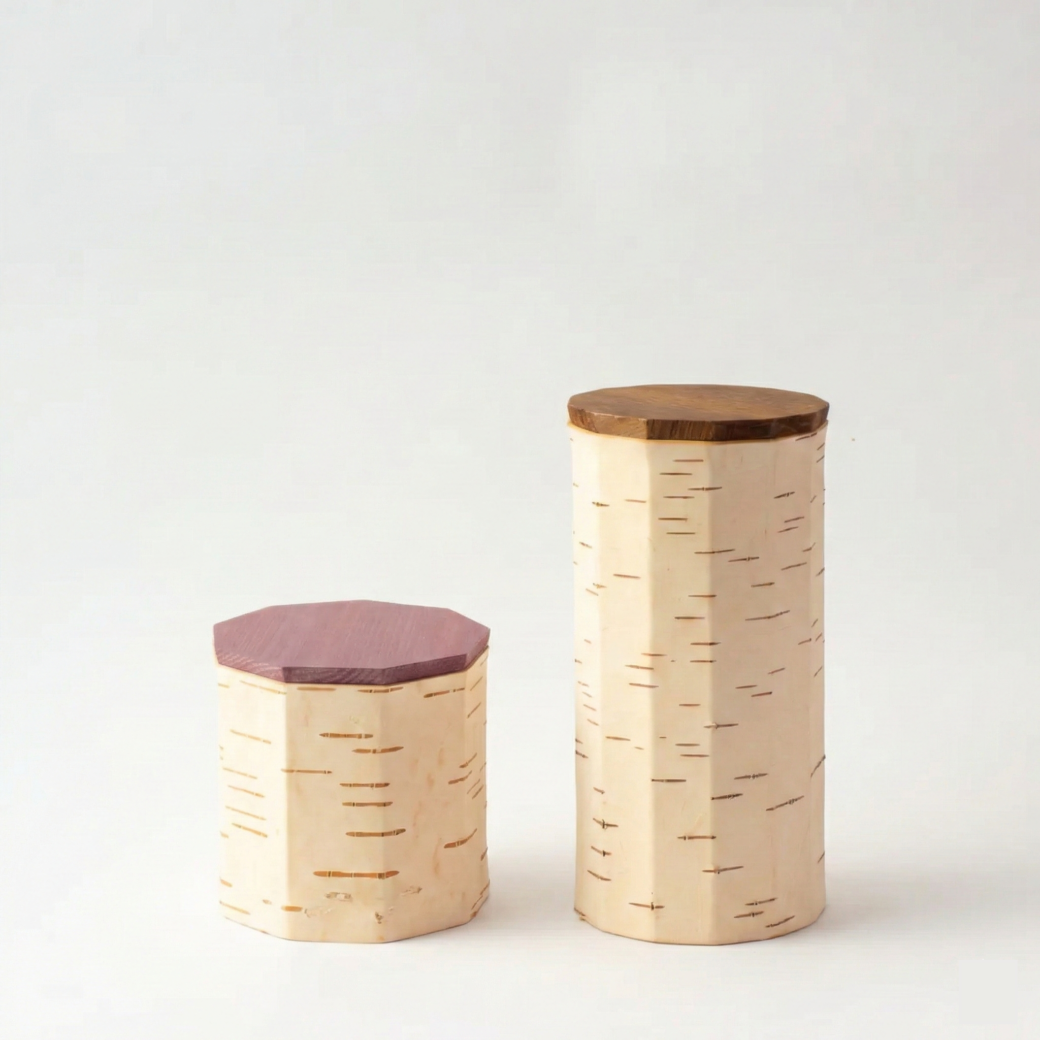 Moya 2-piece set | Tuesa T9 (Purple) & T13 (Brown) | 白樺のキャニスターセット