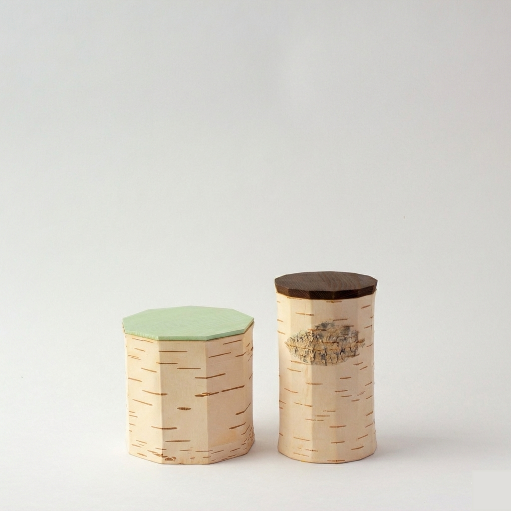 Moya 2-piece set | Tuesa T9 (Mint) & TN13 (Brown) | 白樺のキャニスターセット