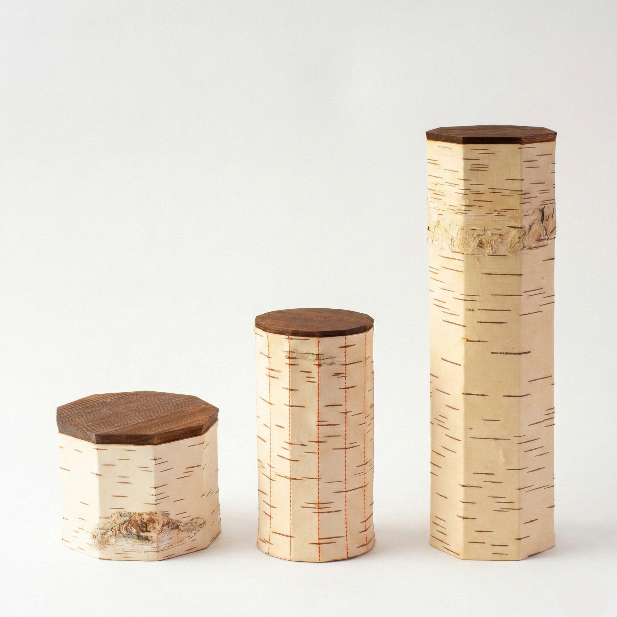 Moya 3-Piece Set | Tuesa TN9, T13S stitches & T7 (Brown) | 白樺のキャニスターセット