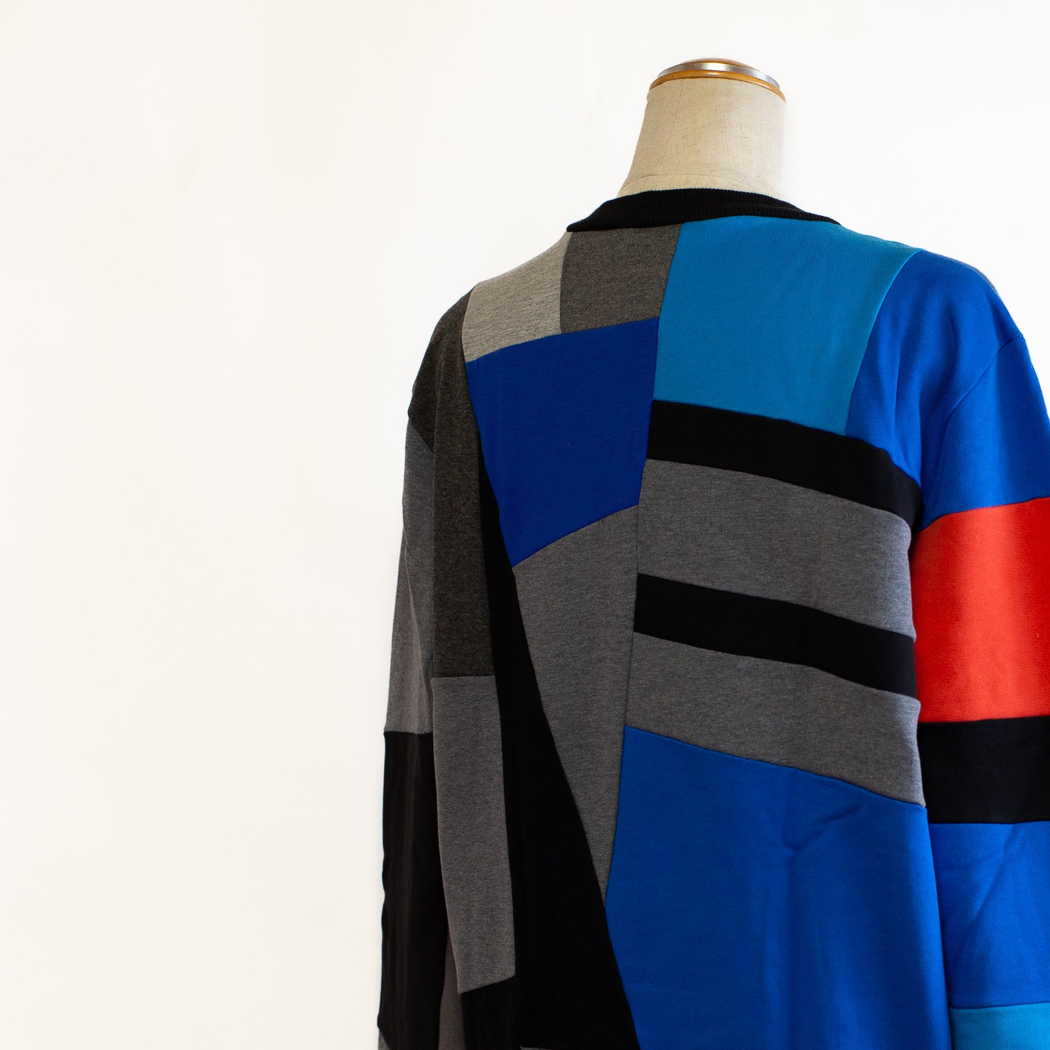 デザイナーズ・スウェットシャツ・パッチワークセーター