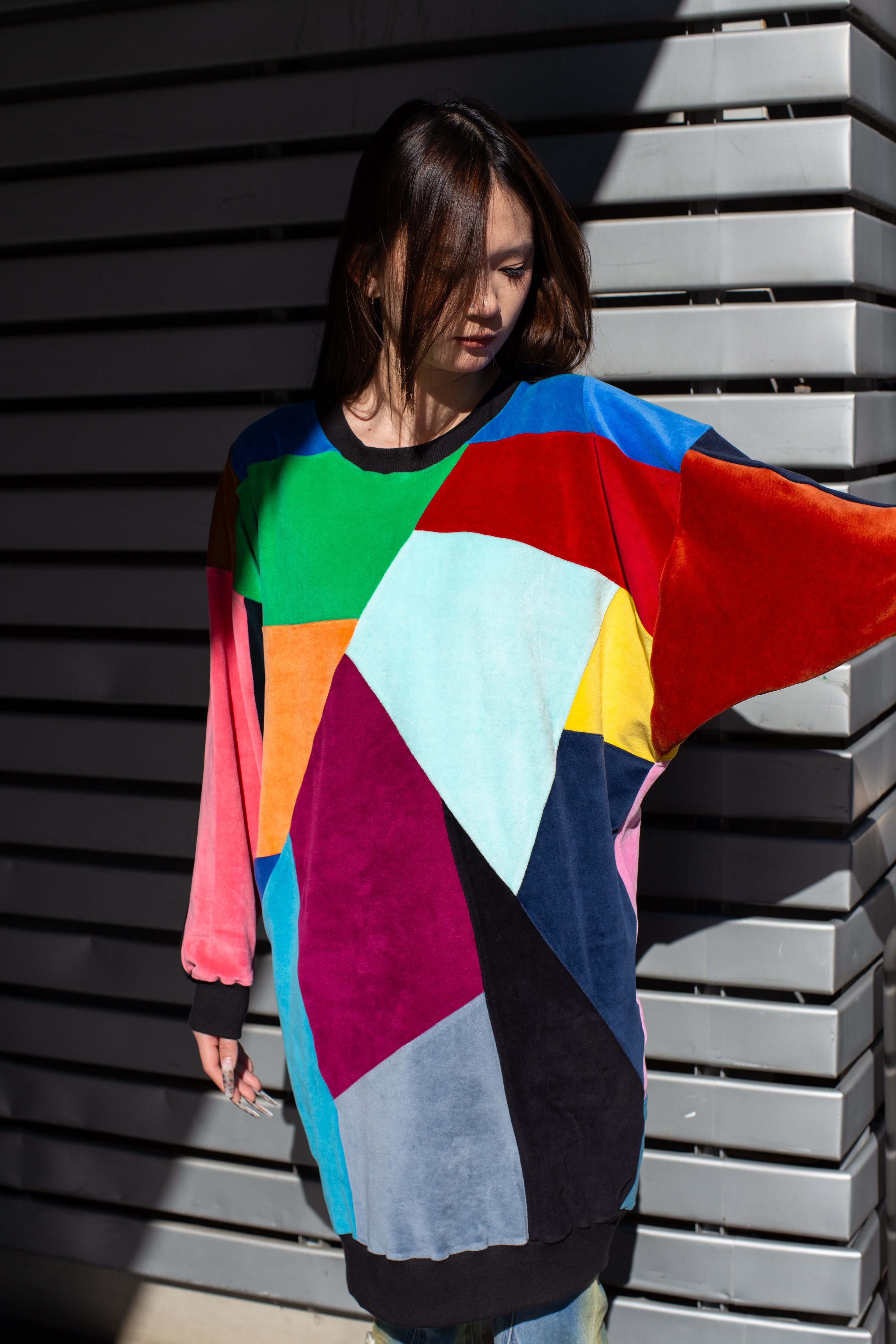 デザイナーズ・パッチワークドレスセーター