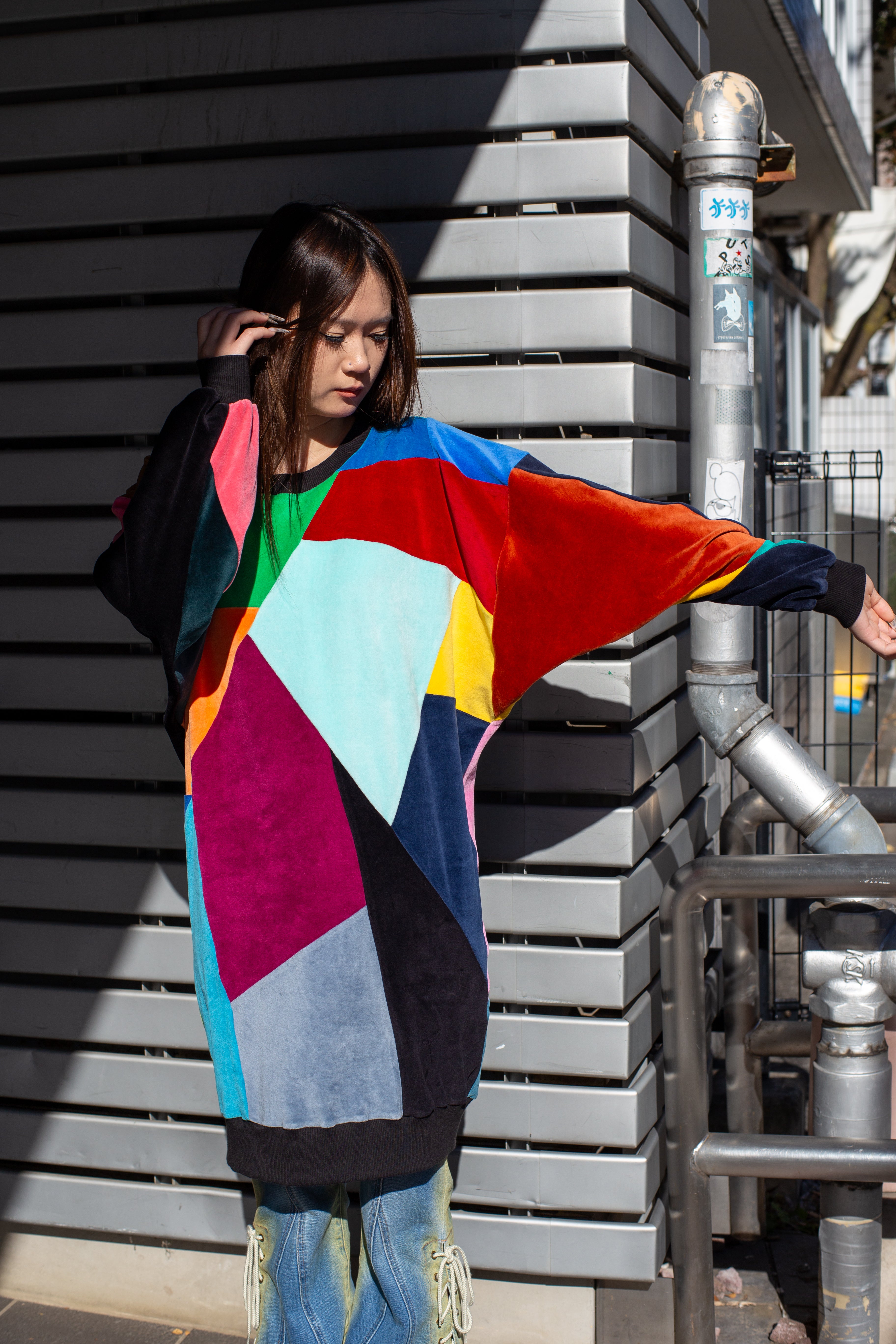 デザイナーズ・パッチワークドレスセーター