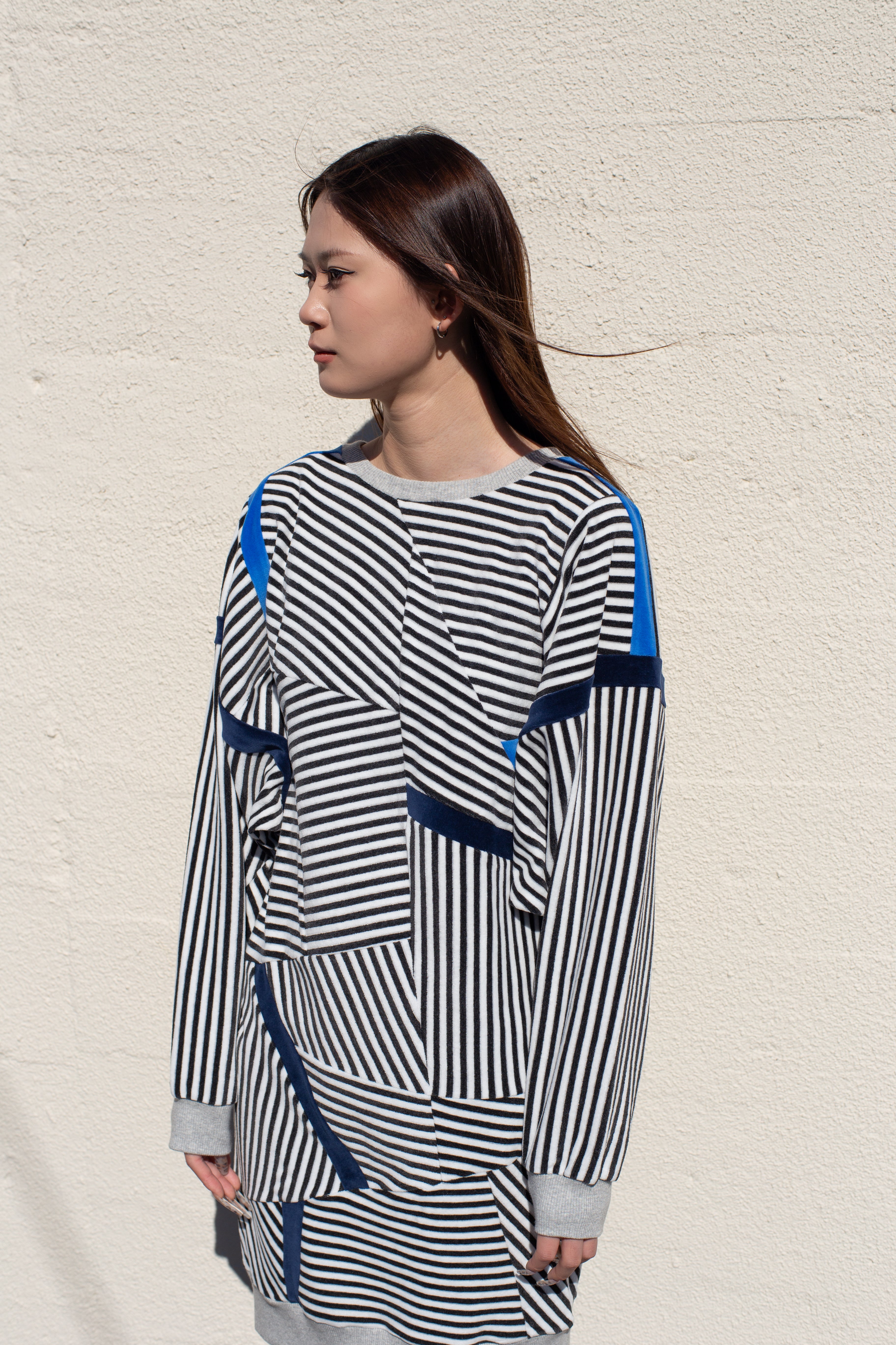 デザイナーズ・ストライプドレスセーター