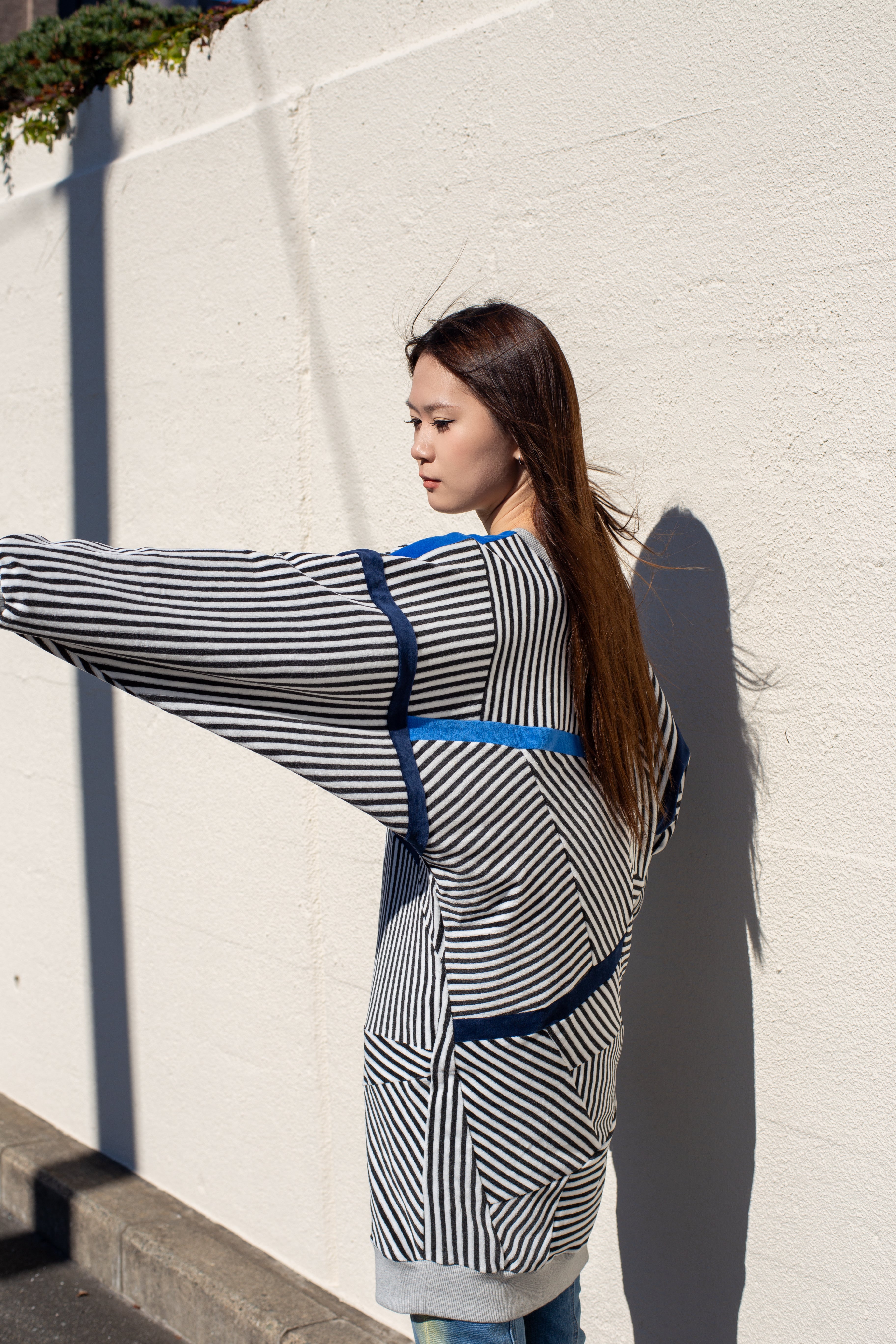 デザイナーズ・ストライプドレスセーター