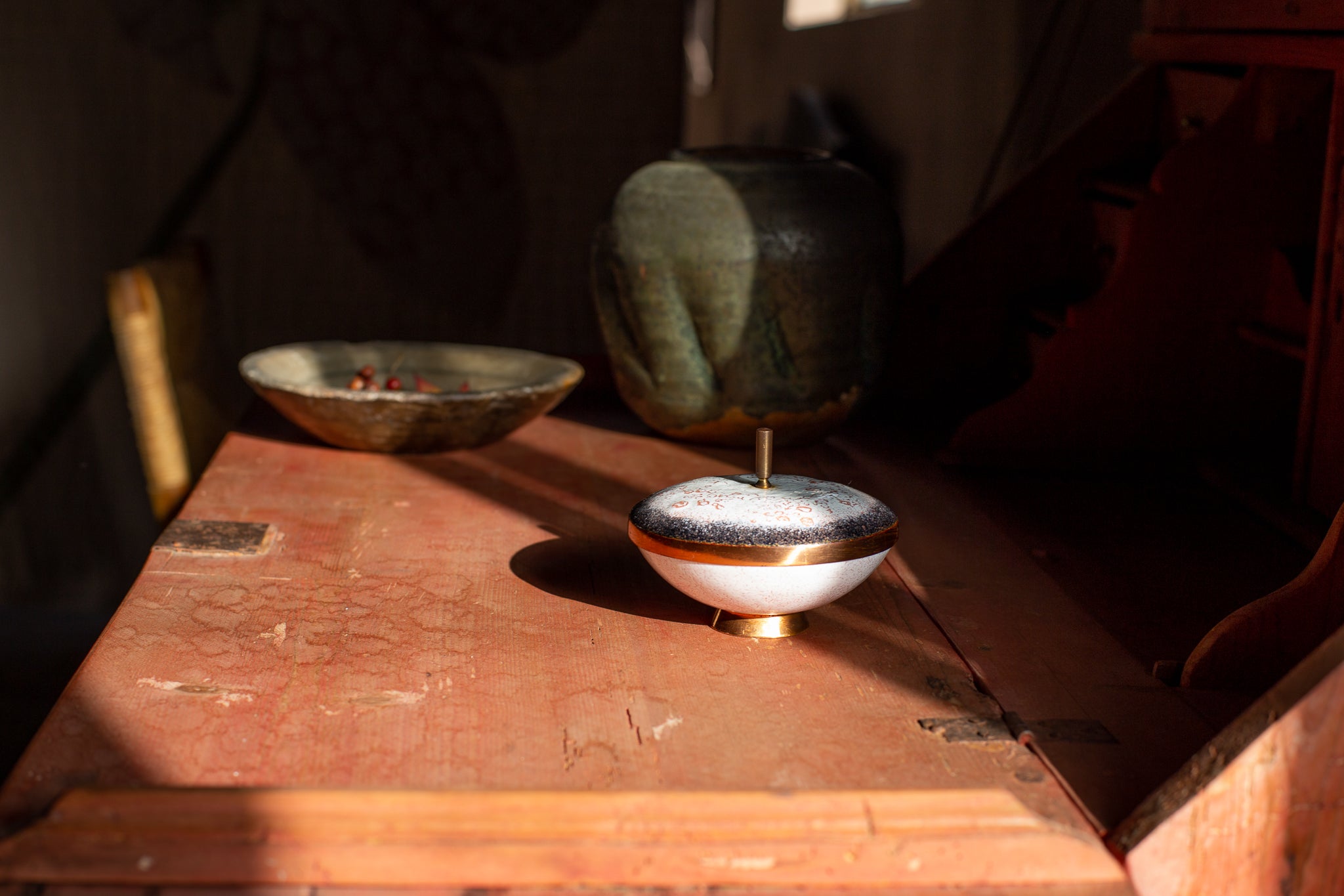 1960年代 vintage 銅製の蓋付き小物入れ ドイツ ビンテージ