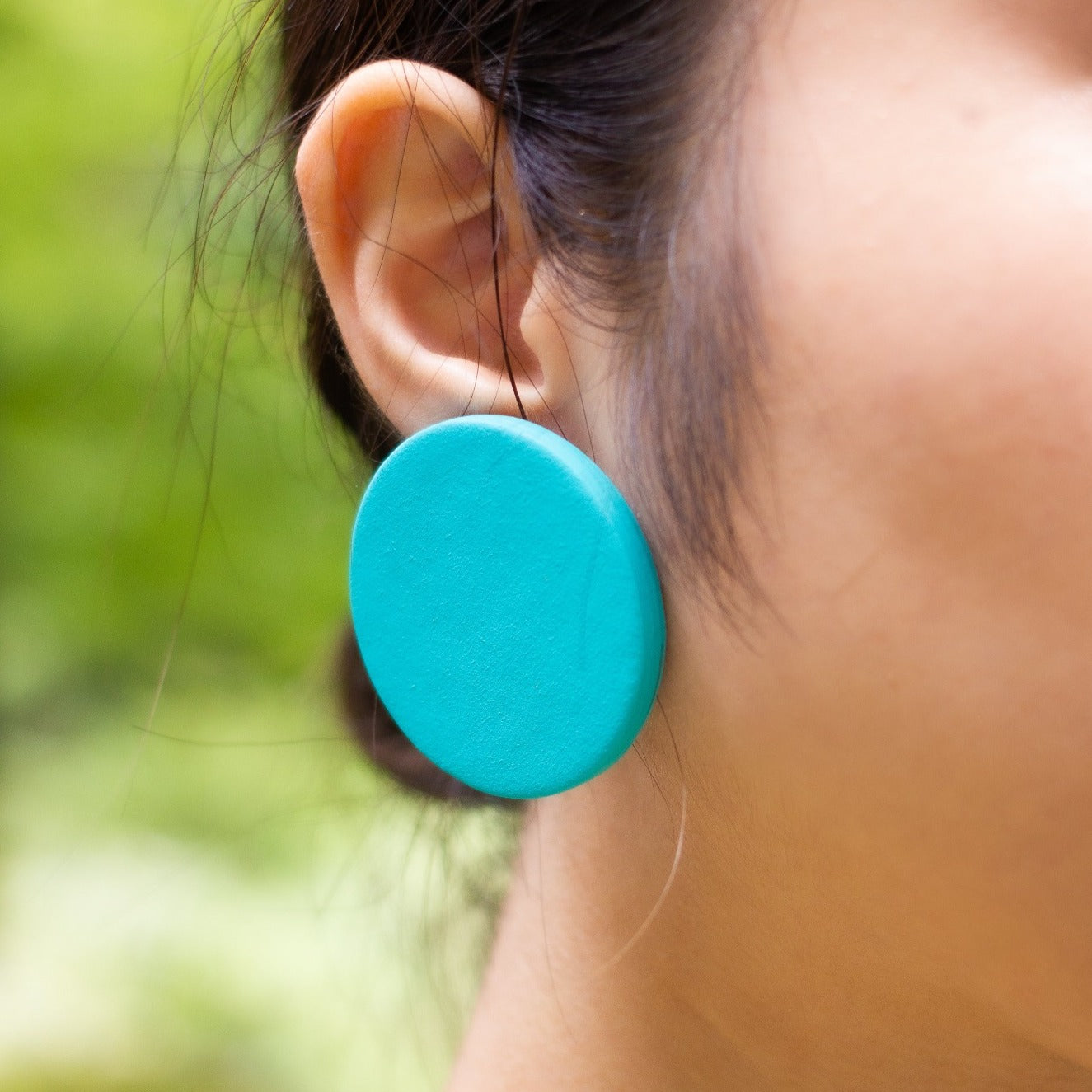 紙・ペーパージュエリー / Celeste single button earrings イヤリング