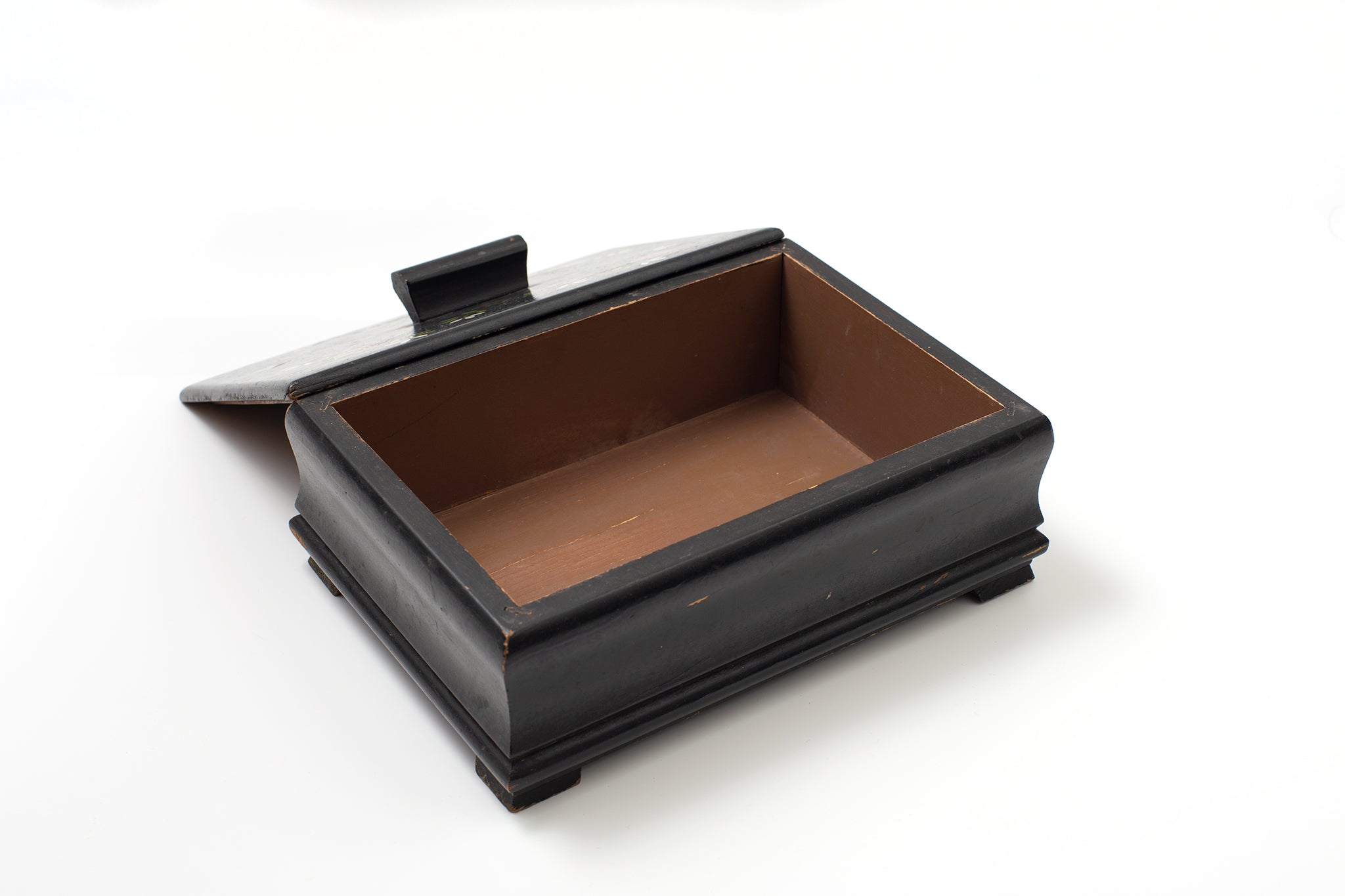 ビンテージ・ウッドボックス・ ハート柄