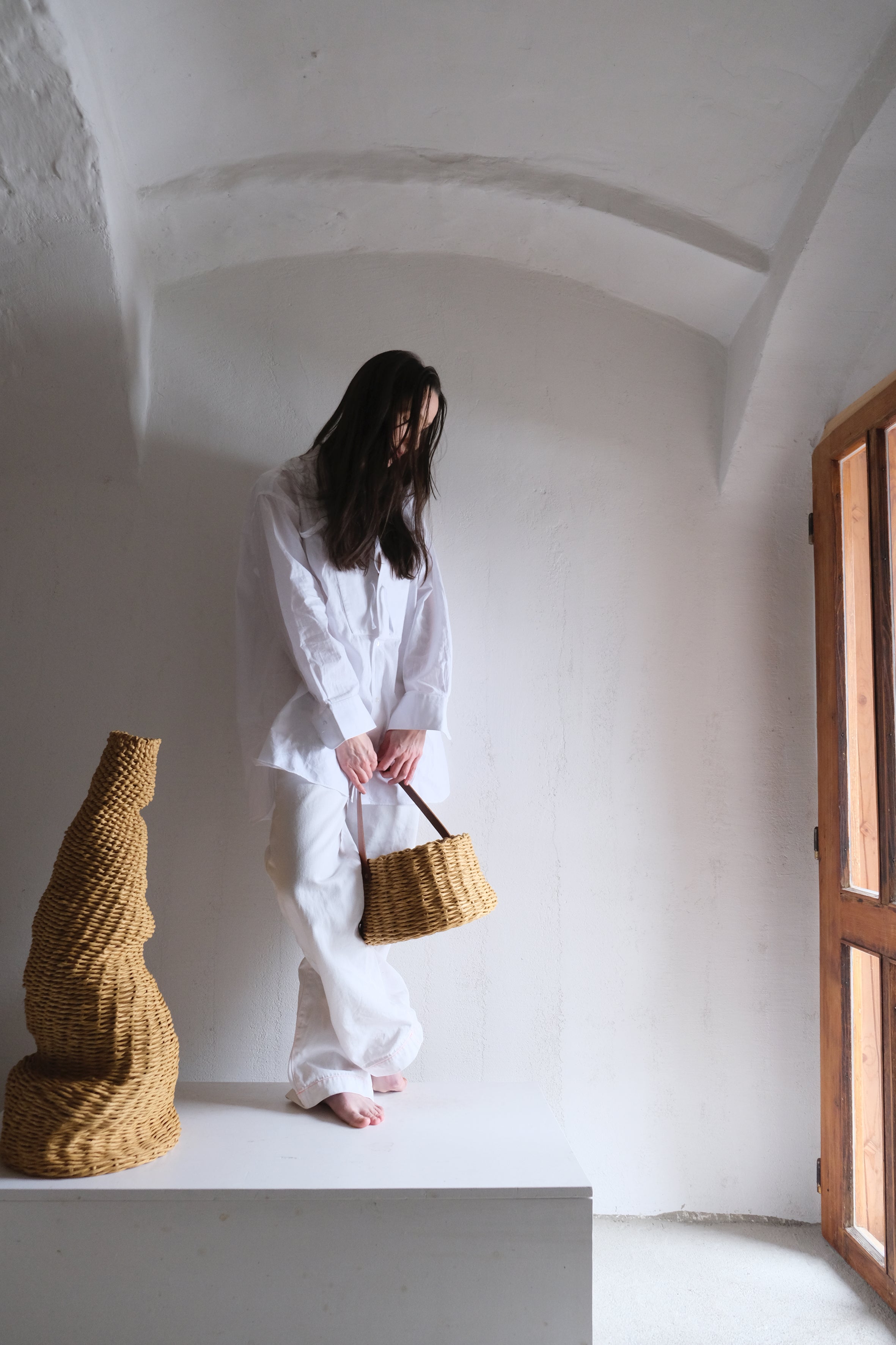 紙・ペーパー素材のバッグ - Cocoon basket カゴバッグ