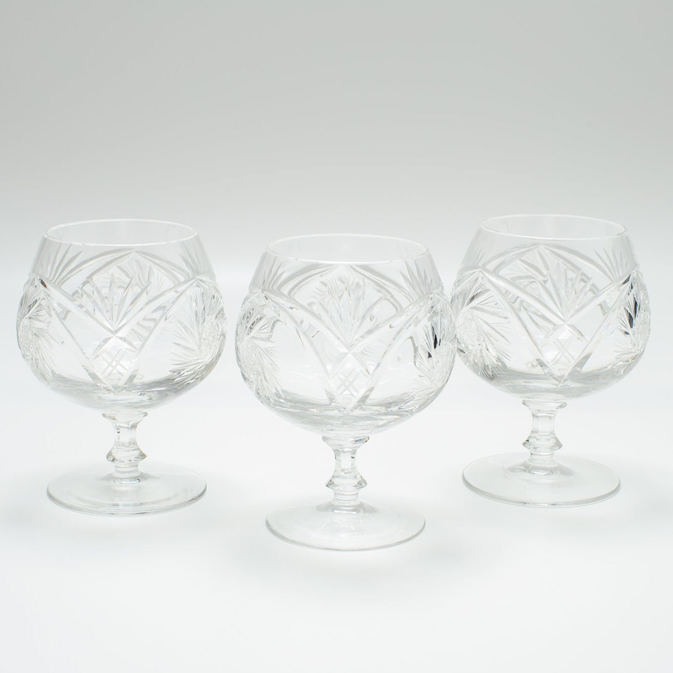 Hand-Cut Crystal Glass (Set of 3) / Germany c.1960s [CG-015]