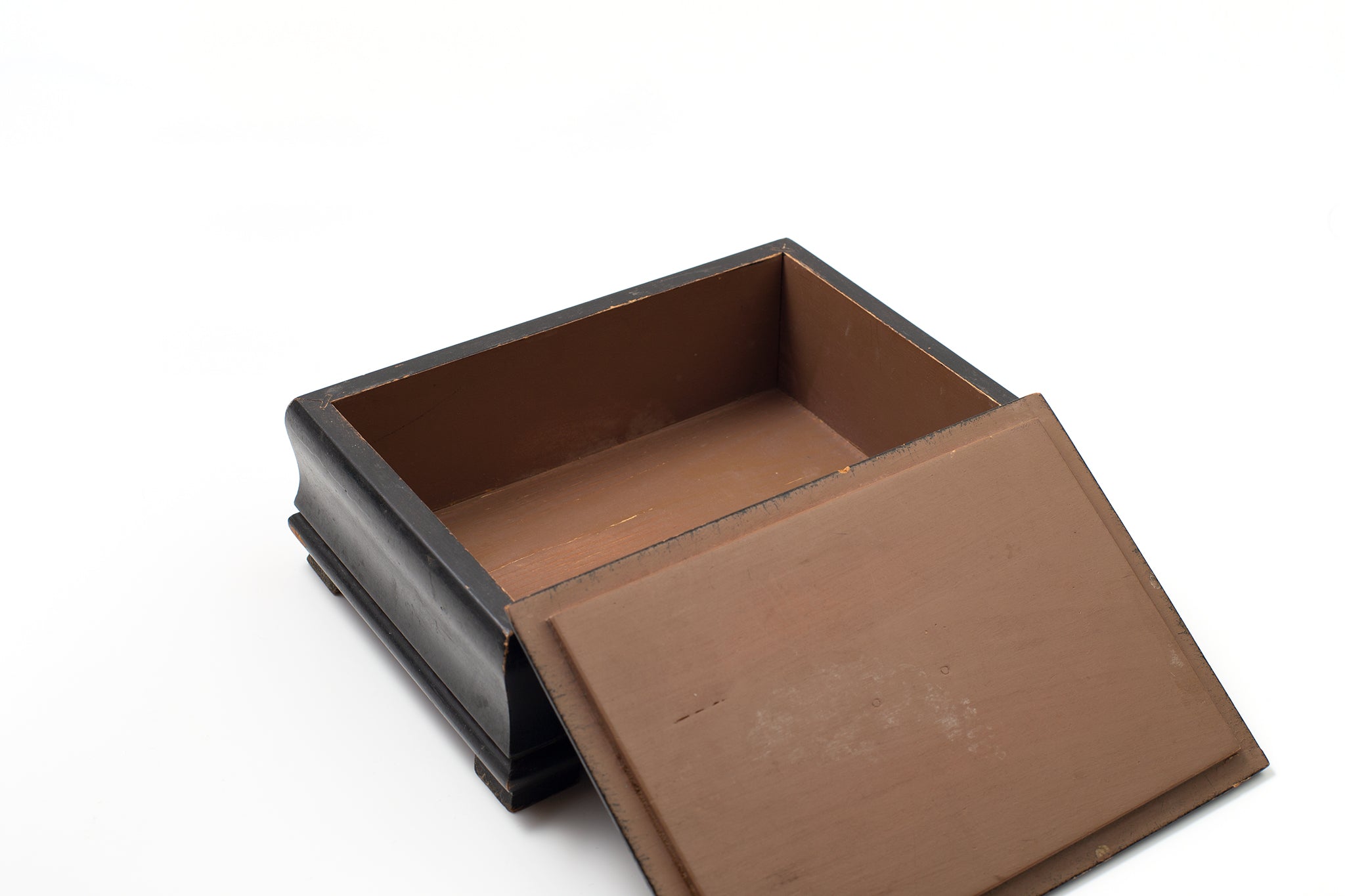 Hand-Painted Heart Pattern Wooden Box / Germany c.1960s-1970s [WB-011]