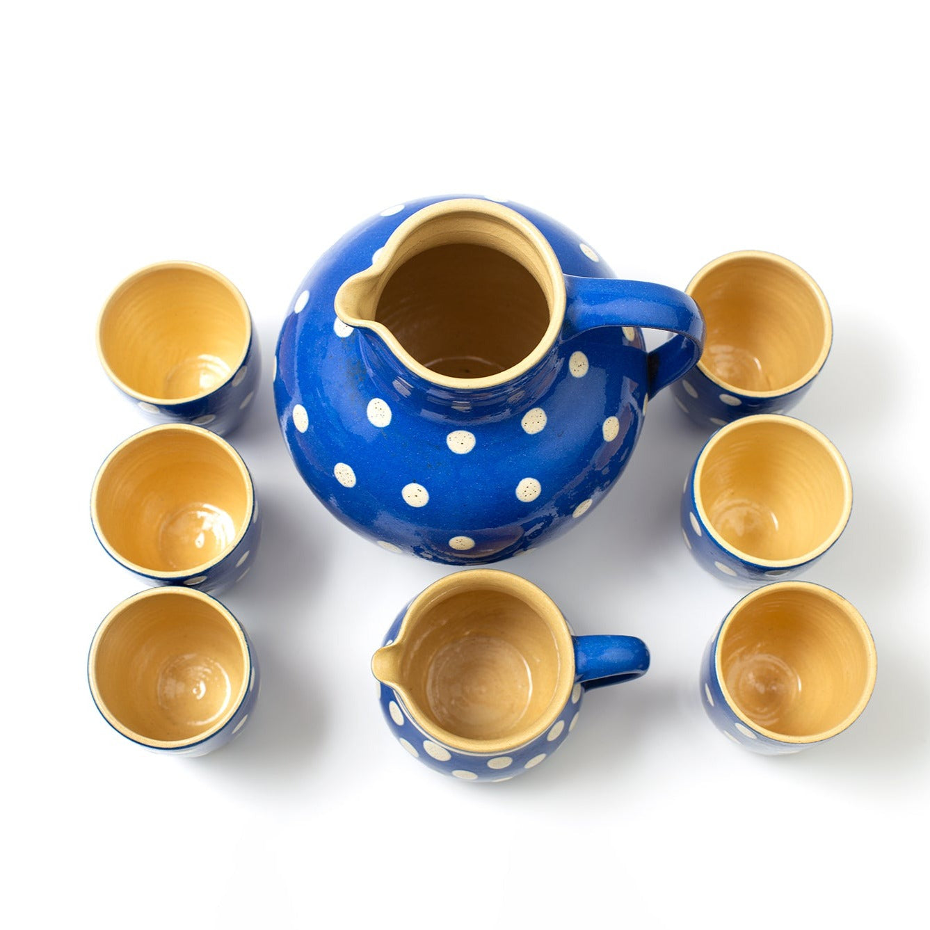 Polka Dot Ceramic Tea & Coffee Set (8-Piece Set) / Germany c.1990s [PC